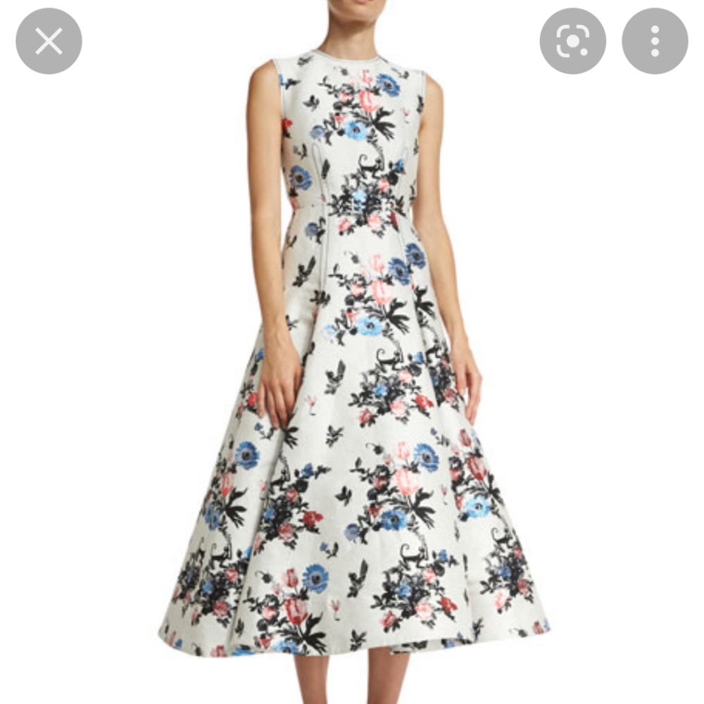 Valentino SLEEVELESS ENCHANTED JUNGLE BROCADE DRESS